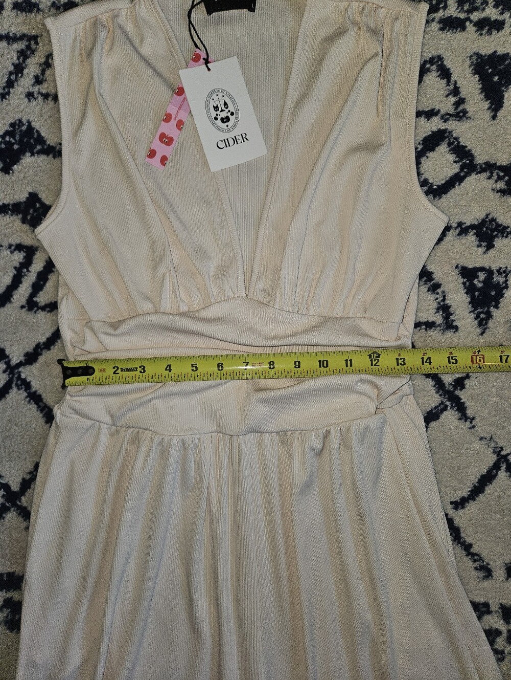 CIDER Cream V-Neck Wide-Leg Jumpsuit - Picture 7 of 9